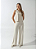 CONJUNTO OXFORD MOLETINHO COM REGATA E CALÇA PANTALONA CREME - Imagem 1