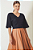 BLUSA TRICOT RECORTES E PREGAS PRETA - Imagem 1