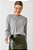 BLUSA MESCLA MANGA LONGA RECORTE REBATIDO CINZA - Imagem 1