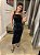 CONJUNTO BLUSA RESINADA E SAIA MIDI COURO PRETO - Imagem 1
