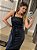 CONJUNTO BLUSA RESINADA E SAIA MIDI COURO PRETO - Imagem 2