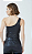 BLUSA COURO ECO ALÇA ÚNICA BRUNA PRETA - Imagem 2