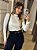 BLUSA CANELADA GOLA ALTA MANGA LONGA OFF WHITE - Imagem 1