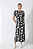 CONJUNTO ESTAMPADO RONJAN BLUSA E SAIA MIDI PRETO - Imagem 1