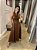 VESTIDO MIDI EVASÊ COURO ECO MARROM - Imagem 1