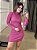 CALVIN KLEIN JEANS VESTIDO CURTO RIBANA GOLA ALTA ROSA ESCURO - Imagem 1