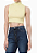 CALVIN KLEIN JEANS BLUSA SEM MANGA GOLA ALTA CROPPED CANELADA LIMA - Imagem 1