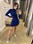 CALVIN KLEIN JEANS VESTIDO CURTO RIBANA GOLA ALTA AZUL ESCURO - Imagem 1