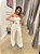 CONJUNTO LINHO CROPPED LAÇO E CALÇA WIDELEG OFF WHITE - Imagem 1