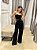CONJUNTO LINHO CROPPED LAÇO E CALÇA WIDELEG PRETO - Imagem 1