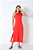 VESTIDO MIDI FENDA VERMELHO - Imagem 1