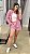 CONJUNTO LISTRADO CAMISA E SHORTS PINK - Imagem 1