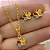 COLAR E BRINCO KIT INFANTIL BORBOLETA COLORIDA FOLHEADO A OURO 18K⭐ - Imagem 2