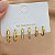 BRINCO KIT ARGOLINHAS FINAS P STRASS DOURADO AÇO 316L⭐️ - Imagem 1