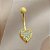 PIERCING UMBIGO CORAÇÃO MICRO ZIRCÔNIAS 10MM HASTE AÇO 316L FOLHEADO A OURO 18K SEMIJOIA PARA ATUALIZAÇÃO⭐️ - Imagem 1