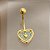 PIERCING UMBIGO CORAÇÃO FUNDO ZIRCÔNIAS 10MM HASTE AÇO 316L FOLHEADO A OURO 18K SEMIJOIA PARA ATUALIZAÇÃO⭐️ - Imagem 1