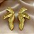 BRINCO FOLHAS ALONGADAS DOURADO AÇO 316L⭐️ - Imagem 2
