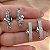 BRINCO EAR HOOK ZIRCÔNIAS DETALHE CORAÇÃO PRATEADO BIJU - Imagem 2