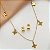 COLAR E BRINCO KIT PINGENTES PLAQUINHAS TREVO DOURADO AÇO 316L⭐️ - Imagem 1
