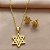COLAR E BRINCO KIT ESTRELA DE DAVI DOURADO AÇO 316L⭐️ - Imagem 3