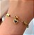 PULSEIRA BORBOLETA MINI RESINADA DETALHE QUADRADINHOS DOURADO AÇO 316L⭐️ - Imagem 1