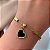 PULSEIRA CORAÇÃO RESINADO DETALHE QUADRADINHOS DOURADO AÇO 316L⭐️ - Imagem 1
