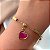 PULSEIRA CORAÇÃO RESINADO DETALHE QUADRADINHOS DOURADO AÇO 316L⭐️ - Imagem 5