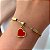 PULSEIRA CORAÇÃO RESINADO DETALHE QUADRADINHOS DOURADO AÇO 316L⭐️ - Imagem 6