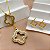 COLAR E BRINCO KIT GRAVATINHA TREVO ZIRCÔNIAS DOURADO AÇO 316L⭐️ - Imagem 1