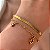 PULSEIRA CORRENTE DUPLA FITA FINA E TREVOS DIVERSOS DOURADO AÇO 316L⭐️ - Imagem 1