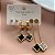 BRINCO KIT ARGOLINHAS TREVOS PENDENTES RESINADO DOURADO AÇO 316L⭐️ - Imagem 3