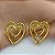 BRINCO CORAÇÃO DUPLO VAZADO DOURADO AÇO 316L⭐️ - Imagem 1