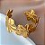 BRACELETE GROSSO FLORES DOURADO AÇO 316L⭐️ - Imagem 2