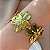 BRACELETE GROSSO FLORES DOURADO AÇO 316L⭐️ - Imagem 1