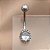 PIERCING UMBIGO ZIRCÔNIA OVAL BORDA CRAVEJADA 10MM AÇO 316L FOLHEADO A RÓDIO SEMIJOIA PARA ATUALIZAÇÃO⭐️ - Imagem 1