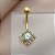 PIERCING UMBIGO FLOR ZIRCÔNIAS PÉTALAS VAZADAS 10MM AÇO 316L FOLHEADO A OURO 18K SEMIJOIA PARA ATUALIZAÇÃO⭐️ - Imagem 1