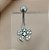 PIERCING UMBIGO FLORZINHA DELICADA ZIRCÔNIAS 10MM AÇO 316L FOLHEADO A RÓDIO SEMIJOIA PARA ATUALIZAÇÃO⭐️ - Imagem 1
