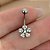 PIERCING UMBIGO FLORZINHA DELICADA ZIRCÔNIAS 10MM AÇO 316L FOLHEADO A RÓDIO SEMIJOIA PARA ATUALIZAÇÃO⭐️ - Imagem 3