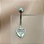 PIERCING UMBIGO CORAÇÃO PEDRA ZIRCÔNIA 10MM AÇO 316L FOLHEADO A RÓDIO SEMIJOIA PARA ATUALIZAÇÃO⭐️ - Imagem 1