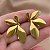 BRINCO MEIA FLOR HIBISCO DOURADO AÇO 316L⭐️ - Imagem 2