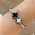 PULSEIRA / BRACELETE TREVOS RESINADOS PRETO E BRANCO AÇO 316L⭐️ - Imagem 1
