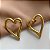 BRINCO CORAÇÃO VAZADO CURVADO DOURADO AÇO 316L⭐️ - Imagem 1