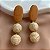 BRINCO PALHA BOLINHNAS PENDENTES DETALHE MADEIRA - Imagem 4