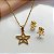 COLAR KIT ESTRELA DUPLA VAZADO DOURADO AÇO 316L⭐️ - Imagem 1
