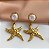 BRINCO PÉROLA COM ESTRELA PENDENTE DOURADO AÇO 316L⭐️ - Imagem 3