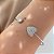 PULSEIRA / BRACELETE CORAÇÃO CRAVEJADO E PONTO DE LUZ PRATEADO BIJU - Imagem 2