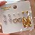 BRINCO KIT 6 BRINCOS DIVERSOS CORAÇÃO DOURADO BIJU - Imagem 4