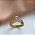 ANEL FIOS EM "V" PEDRA ZIRCÔNIA DOURADO AÇO 316L⭐️ - Imagem 1