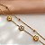 PULSEIRA CORRENTE DUPLA BOLINHAS E FLORZINHAS DOURADO AÇO 316L⭐️ - Imagem 3
