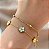 PULSEIRA CORRENTE DUPLA BOLINHAS E FLORZINHAS DOURADO AÇO 316L⭐️ - Imagem 2